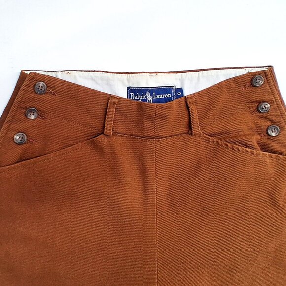 Vintage Ralph Lauren 80s Jodhpurs Brown Lace Up Cropped Heritage Pants SZ 8 - Picture 4 of 11